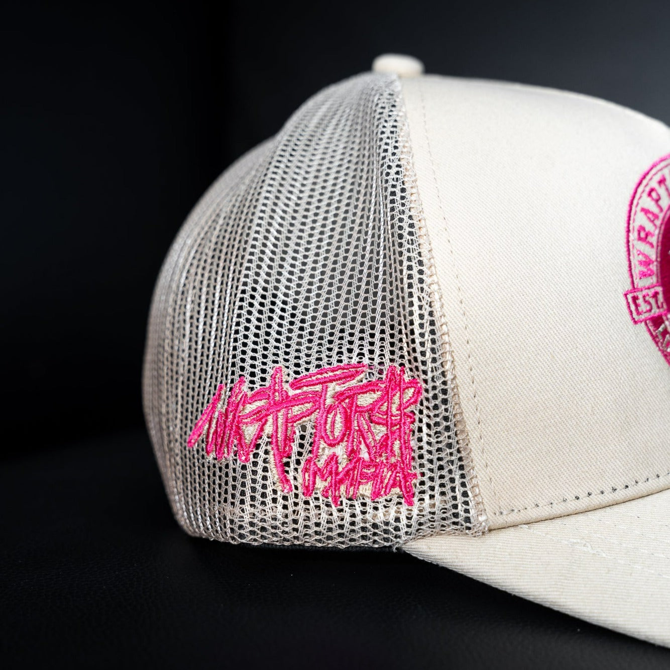 Wraptors Mafia Beige & Pink Trucker