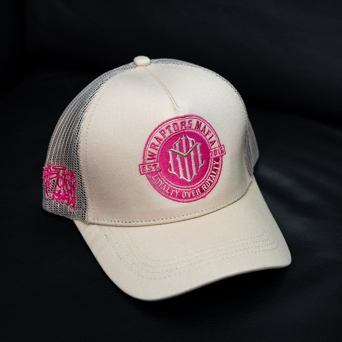 Wraptors Mafia Beige & Pink Trucker