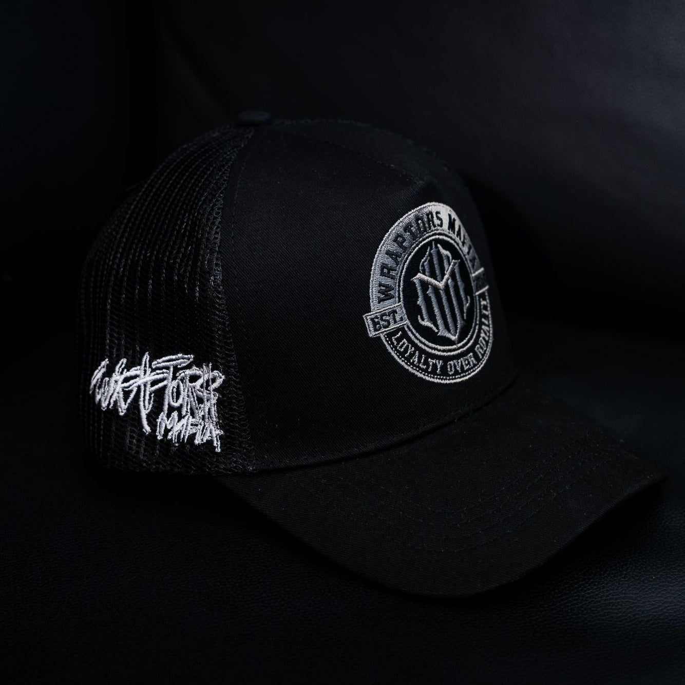 Wraptors Mafia Black & Grey Trucker Hat