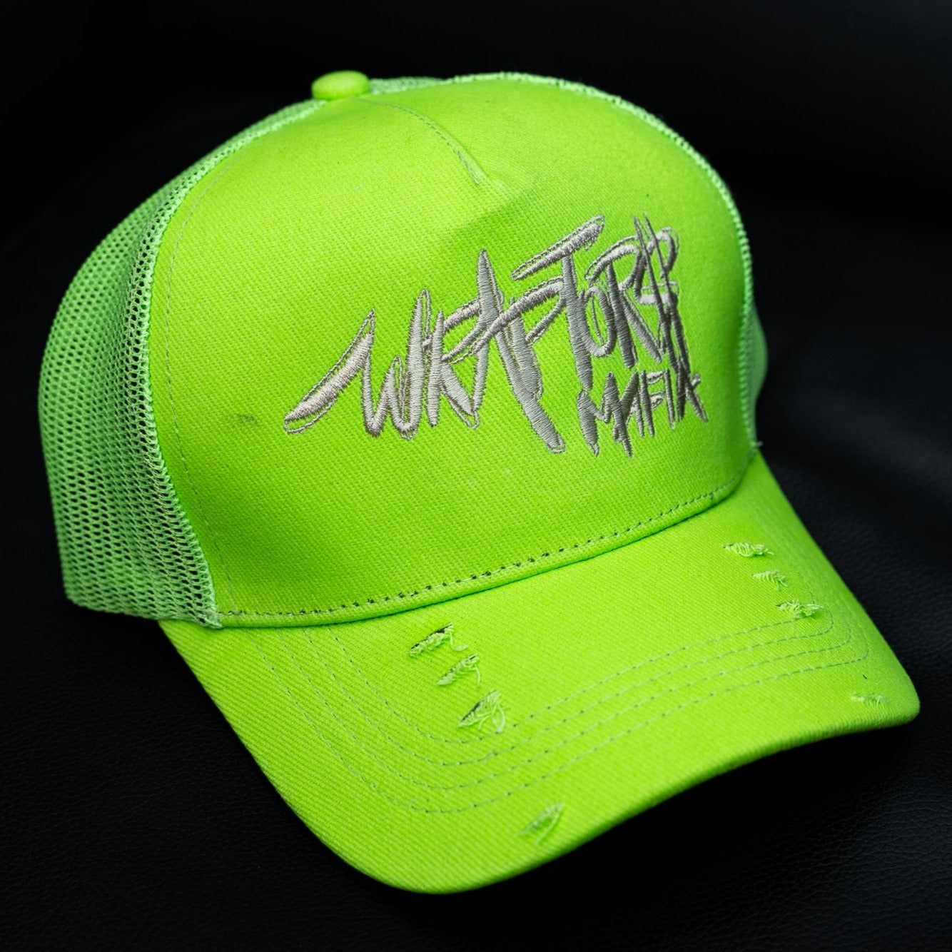 Wraptors Mafia Highlighter Green & White Trucker Hat