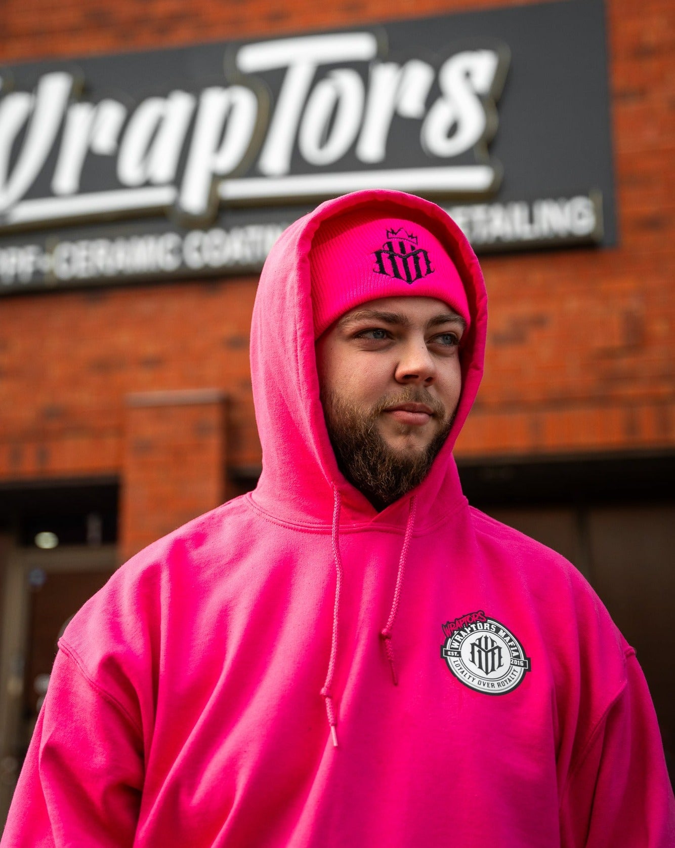 *SOLD OUT* Fluorescent Pink Wraptors x NO LIMIT Hoodie Beanie Combo