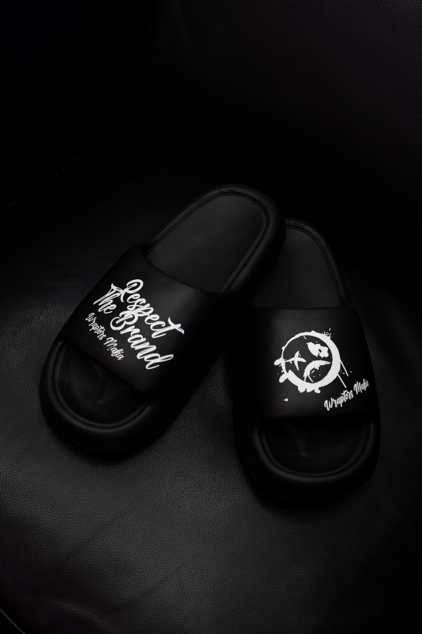 Wraptors Mafia Black Slides