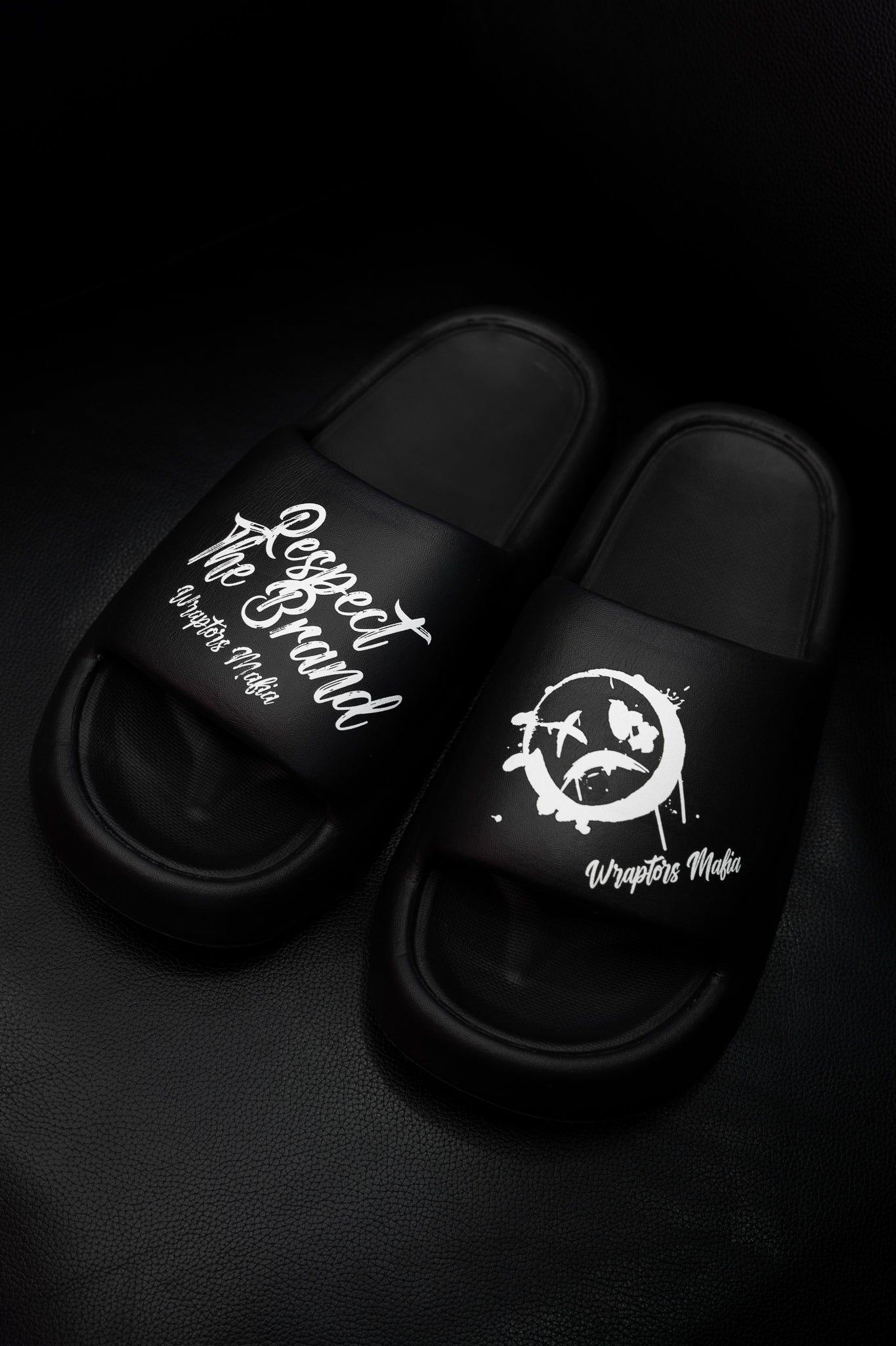 Wraptors Mafia Black Slides